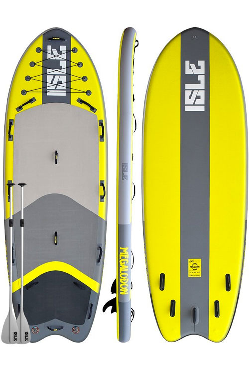 Megalodon SUP Package with Paddles, Fins, Air Pumps, Repair Kit