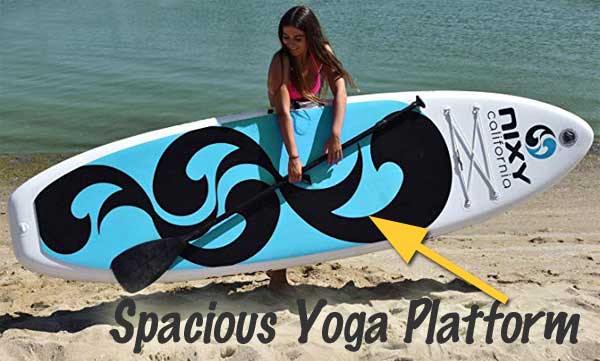 Nixy Inflatable SUP for Yoga with Grippy Surface to Prevent Slipping
