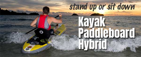 Kayak Paddleboard Hybrid - Stand Up or Sit Down on the Z-Ray Inflatable SUP