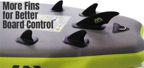 5 Fins on River Paddle Baord Provide Better Control for Navigating Waves and Surf