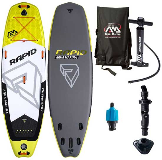 Rapid River Inflatable SUP Package with Camera Mount, Travel Backpack and Inflation Pump