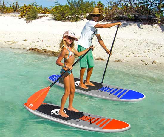 People Paddling on SereneLife Inflatable Boards