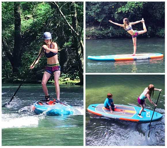 Swonder Inflatable SUP with Paddle - use it for Exploring, Yoga, River Paddling and more