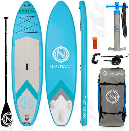 iRocker Nautical SUP Package with Paddle, Pump, Backpack, Fins, Repair Kit, Leash