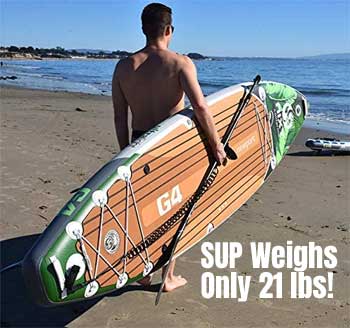 Lightweight SUP Only Weighs 21 lbs and is Easy to Carry